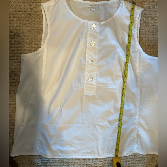 J JILL WOMENS BLOUSE LARGE WHITE LESS SLEEVES - Picture 6 of 7